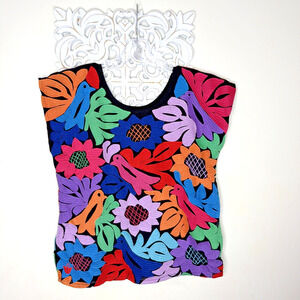 J. MARIE "The Maya" size M Bohemian Style Embroidered Top Sleeveless Floral